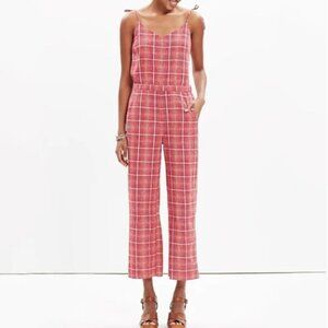 Madewell Red and White Jumpsuit Retro-Inspired Plaid
